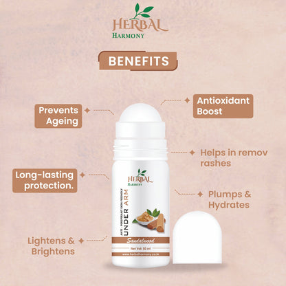 "Herbal Harmony Sandalwood Serenity Antiperspirant Roll-On: Skin-Friendly Protection with Calming Sandalwood Essence" (50 ml)(Buy 1 Get 1 Free )