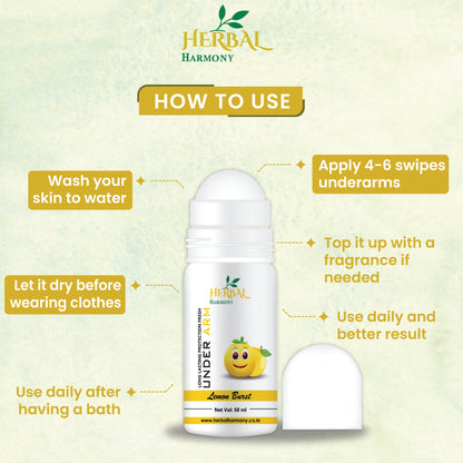 "Herbal Harmony Fresh Lemon Burst Antiperspirant Roll-On: All-Day Freshness, Long-Lasting Protection" (50 ml)(Buy 1 Get 1 Free )